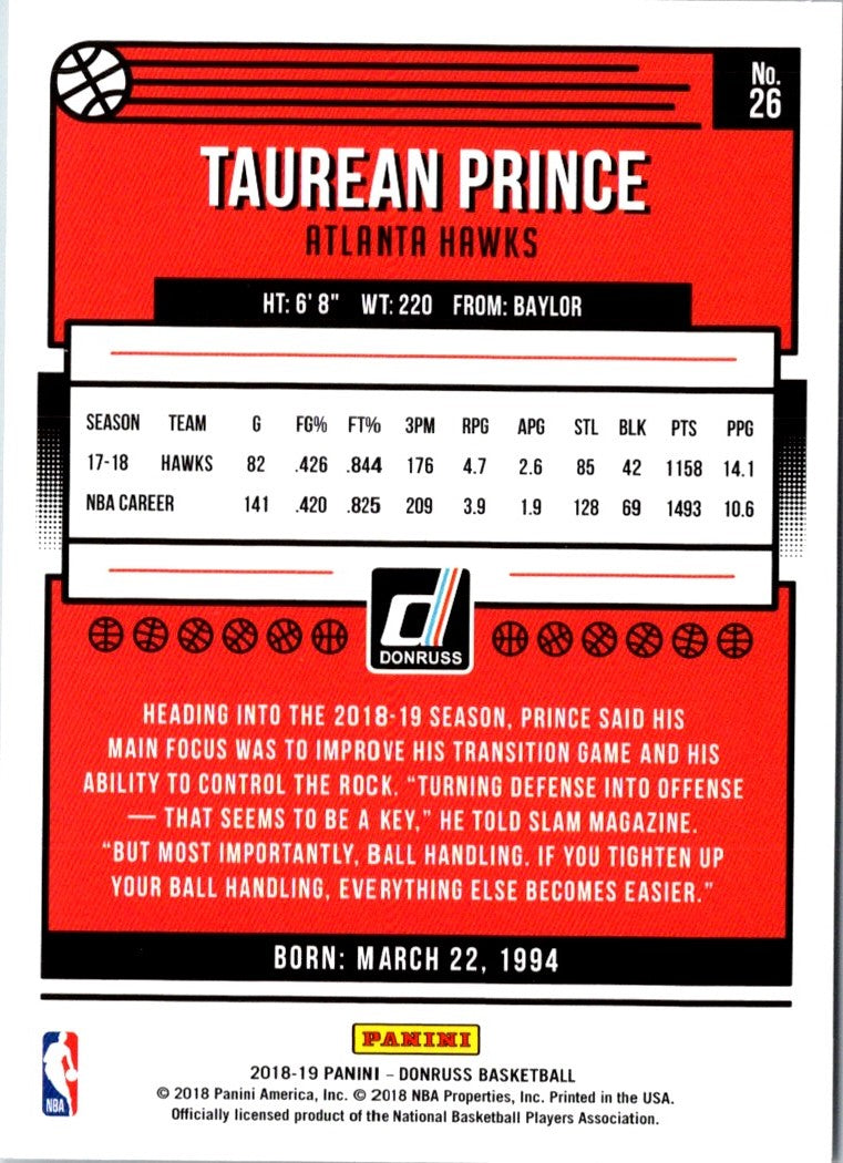 2018 Donruss Taurean Prince