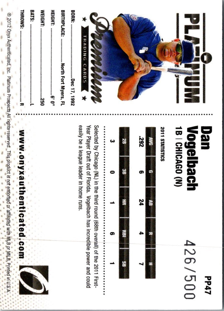 2012 Onyx Platinum Prospects Dan Vogelbach