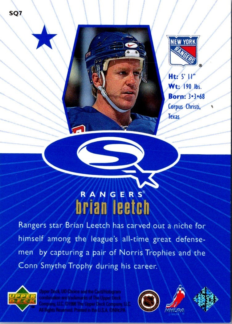 1998 UD Choice StarQuest Green Brian Leetch