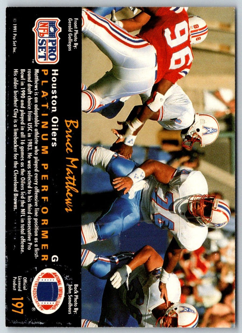 1991 Pro Set Platinum Bruce Matthews