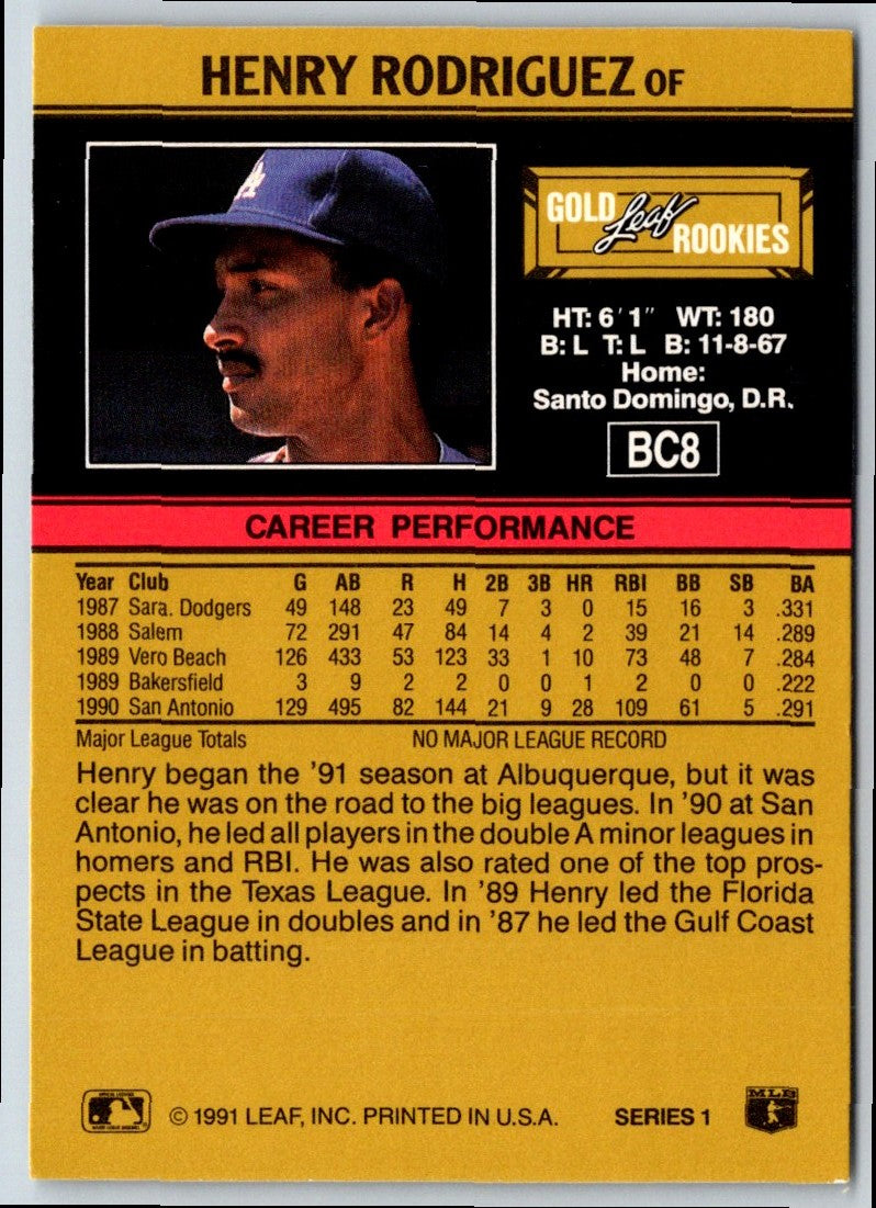 1991 Leaf Henry Rodriguez