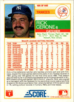 1988 Score Rick Cerone #486