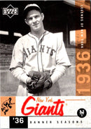 2001 Upper Deck Legends of New York Mel Ott