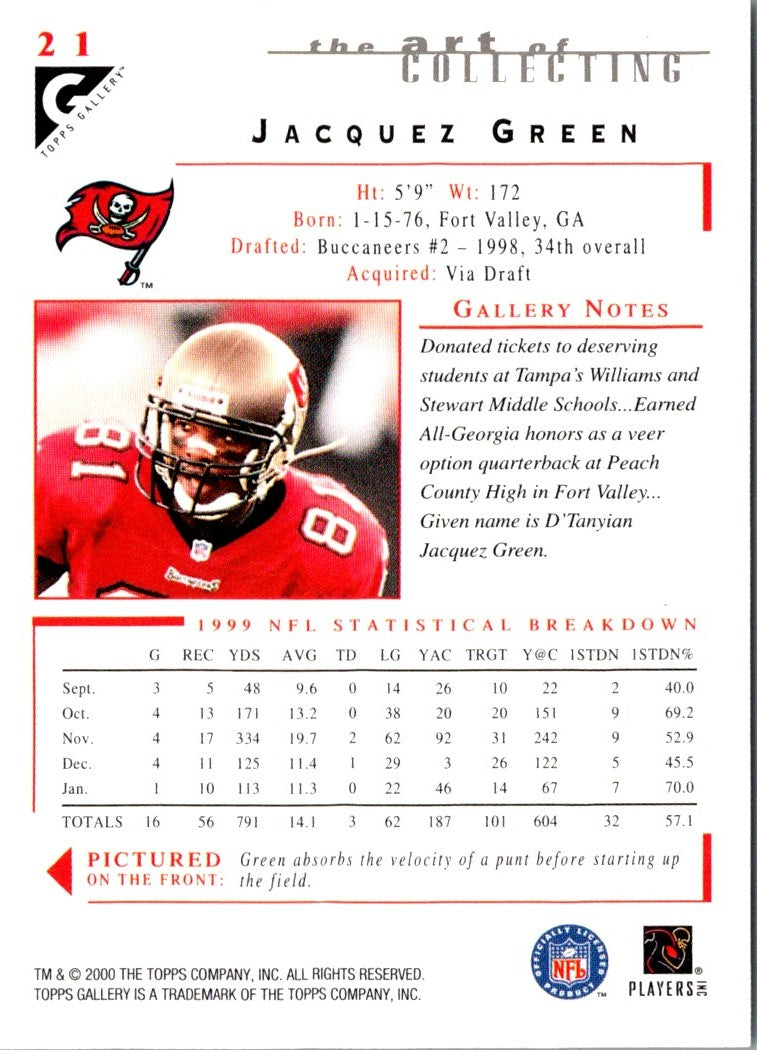 2000 Topps Gallery Jacquez Green
