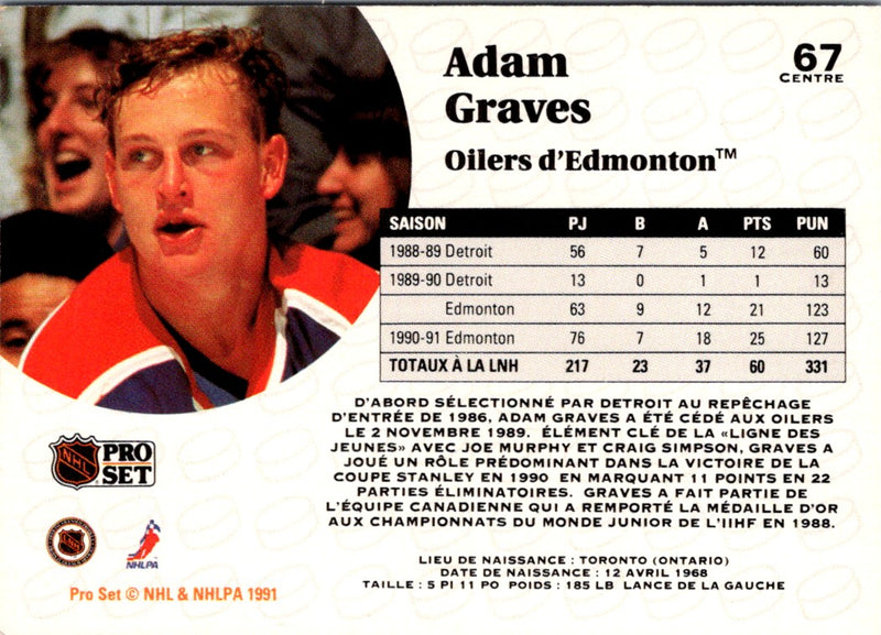 1991 Pro Set French Adam Graves