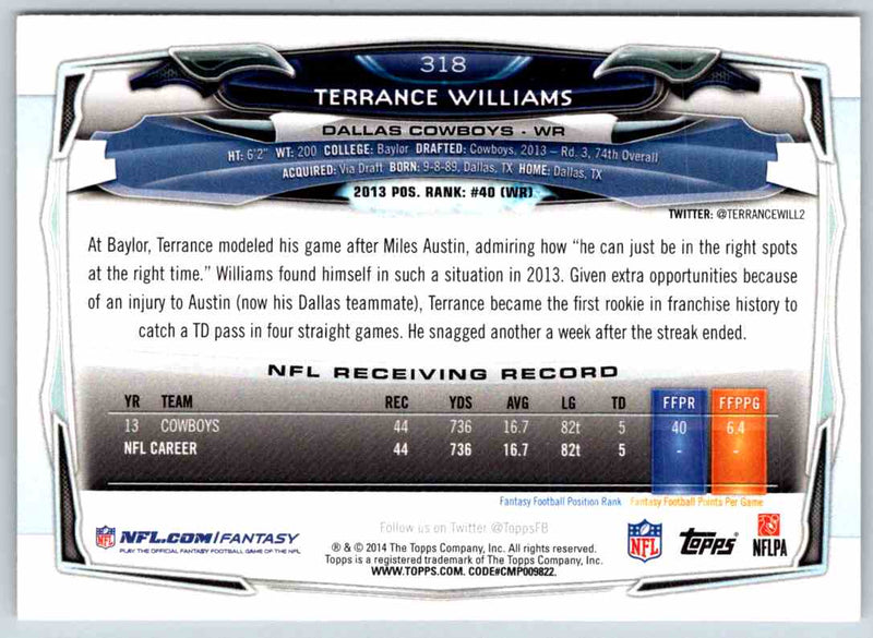 2014 Topps Terrance Williams