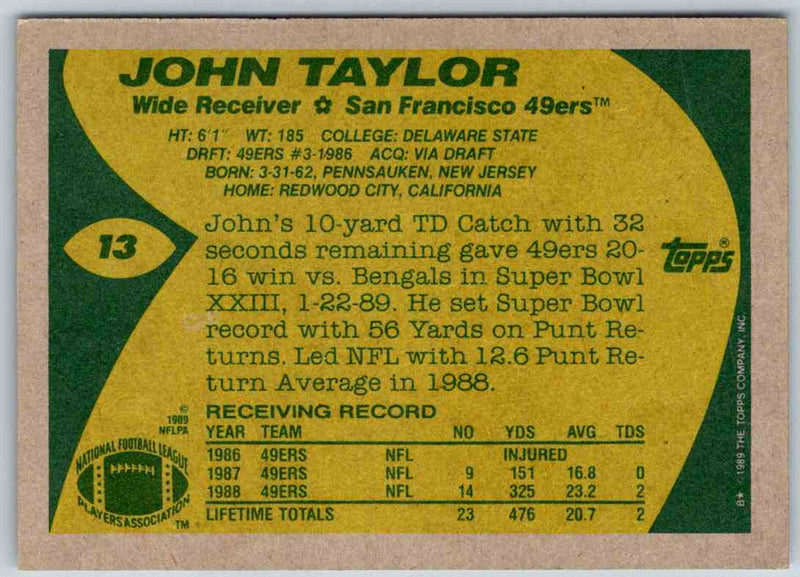 1989 Topps John Taylor