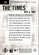 2001 Upper Deck Legends of New York Bobby Thomson