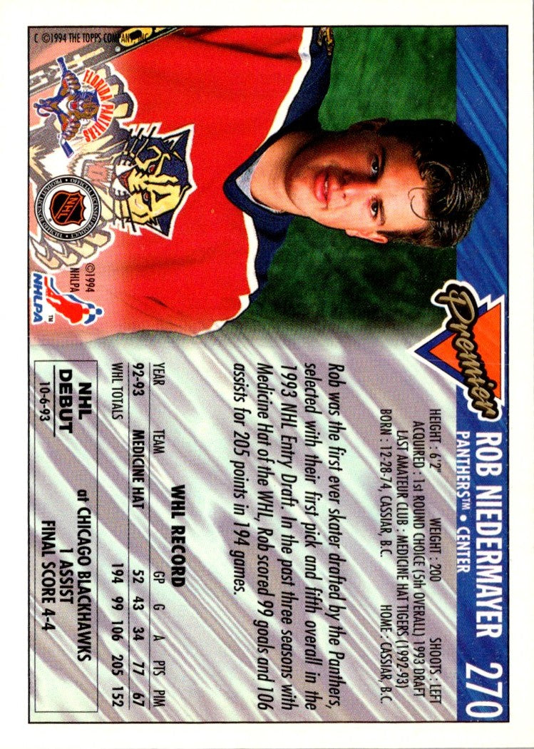 1993 Topps Premier Rob Niedermayer