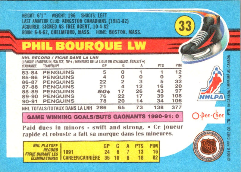 1991 O-Pee-Chee Phil Bourque