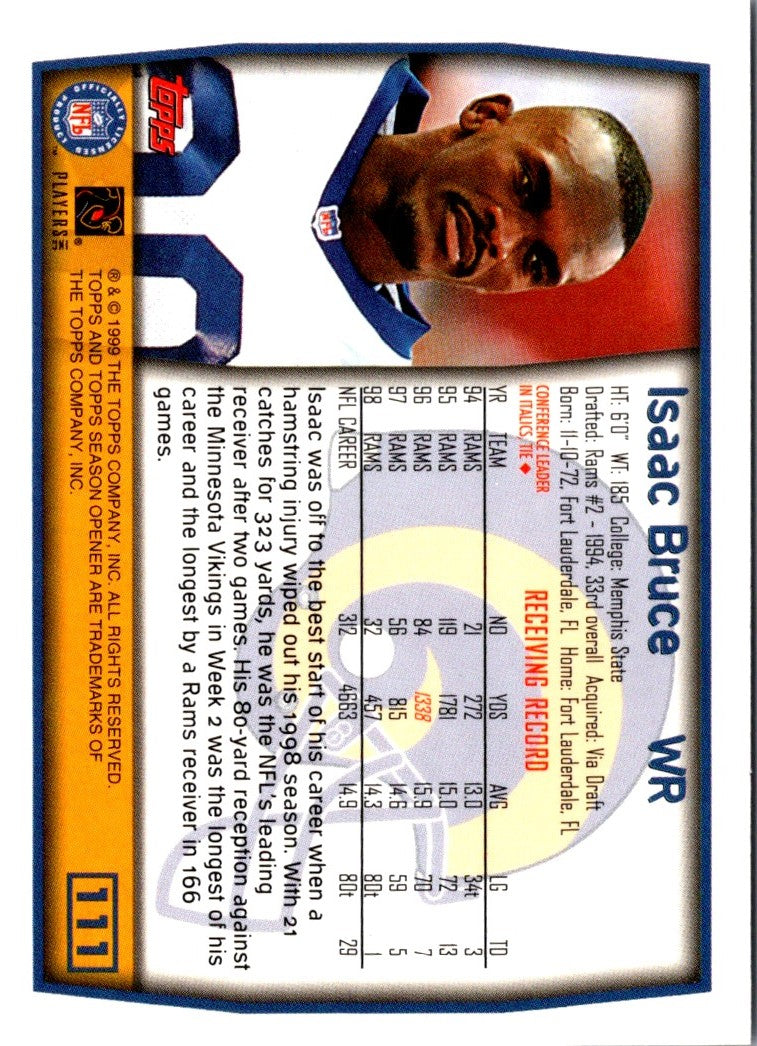 1999 Topps Season Opener Isaac Bruce