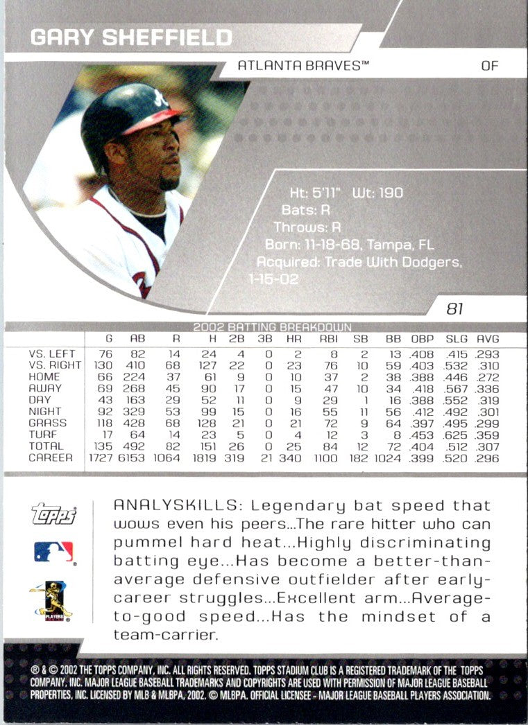 2003 Stadium Club Gary Sheffield