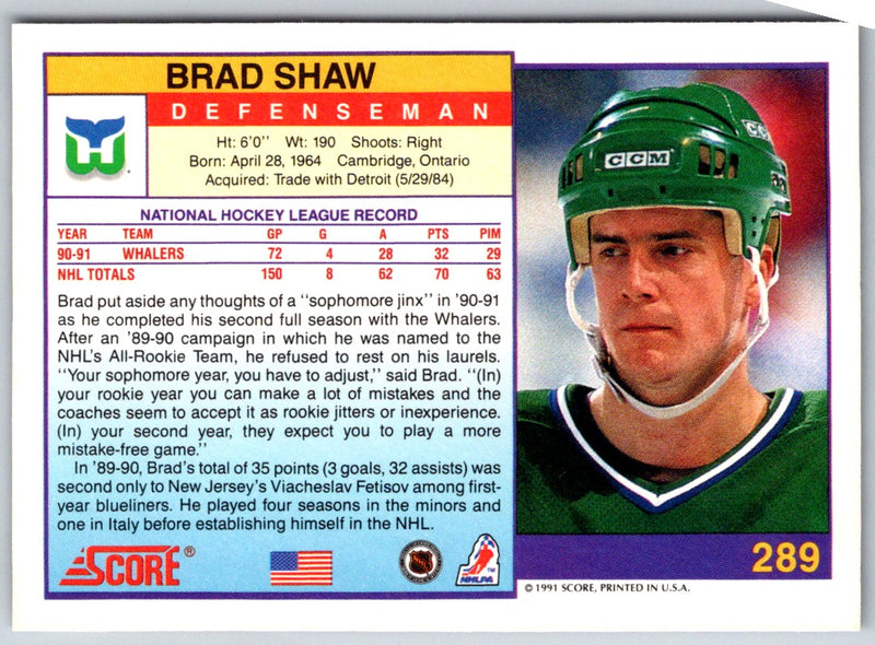 1991 Score American Brad Shaw