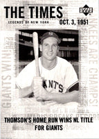 2001 Upper Deck Legends of New York Bobby Thomson #182
