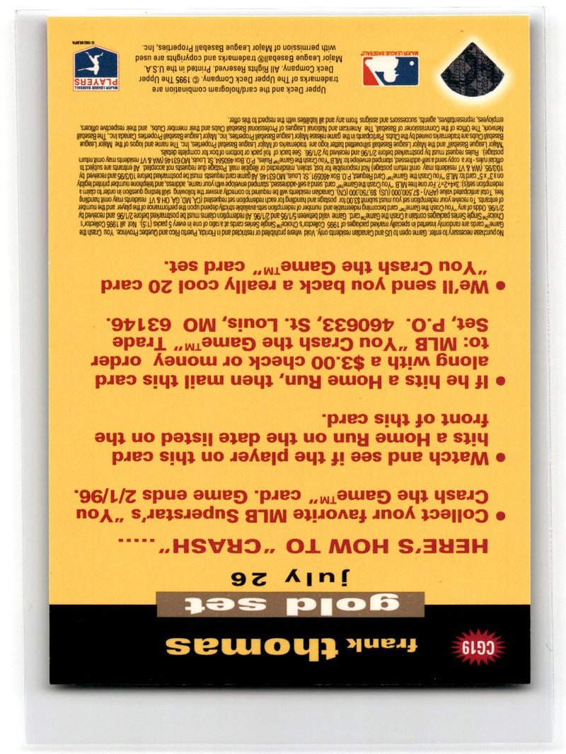 1995 Collector's Choice You Crash the Game Silver Frank Thomas