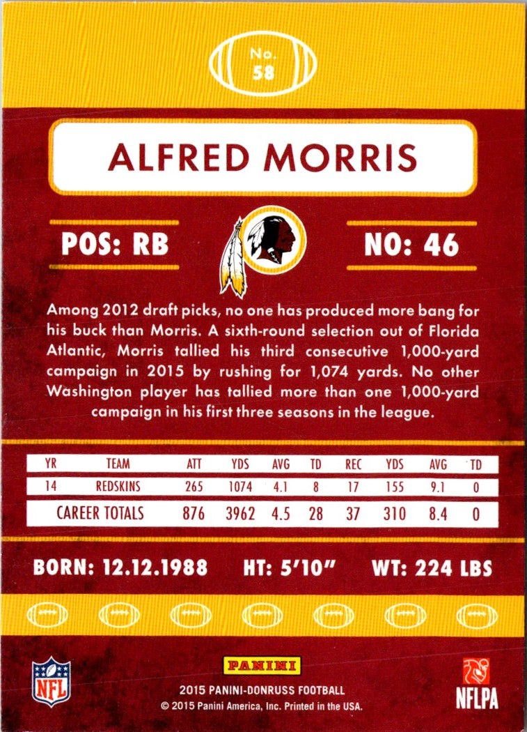 2015 Donruss Alfred Morris