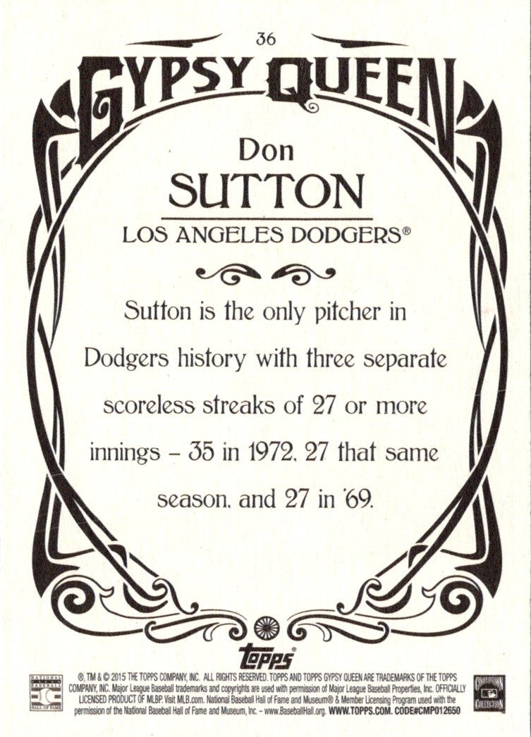 2015 Topps Gypsy Queen Don Sutton