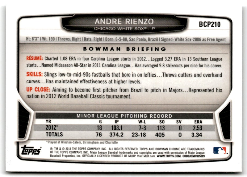 2013 Bowman Chrome Prospects Andre Rienzo