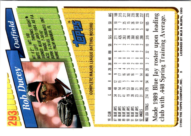 1993 Topps Gold Rob Ducey