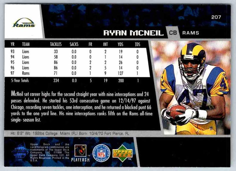 1998 Upper Deck Ryan McNeil