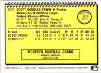 1991 ProCards Scott Erwin #3079