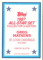 1987 Topps Glossy Send-Ins Greg Mathews #60
