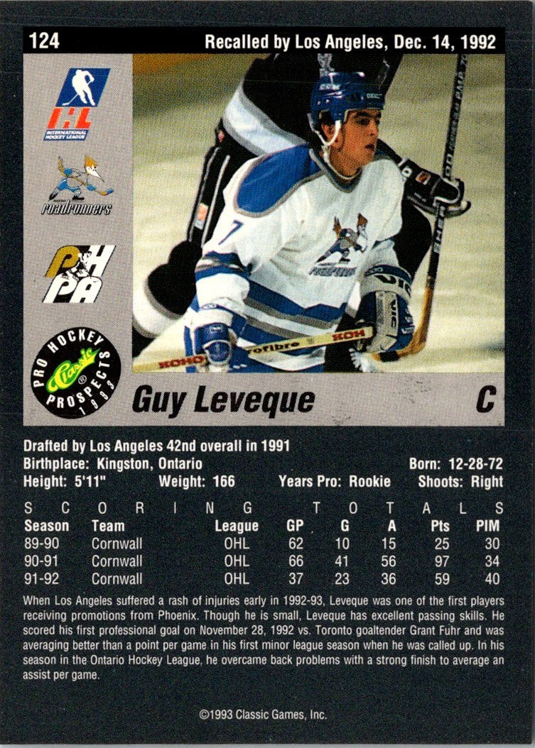 1993 Classic Pro Prospects Guy Leveque