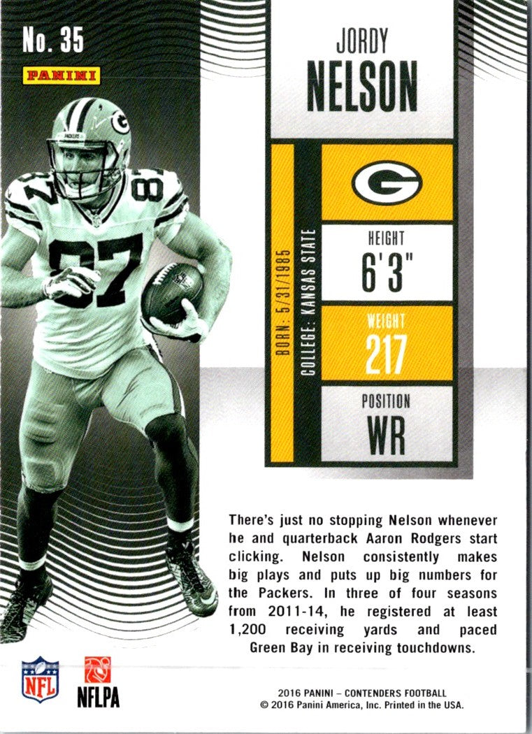 2016 Panini Contenders Jordy Nelson