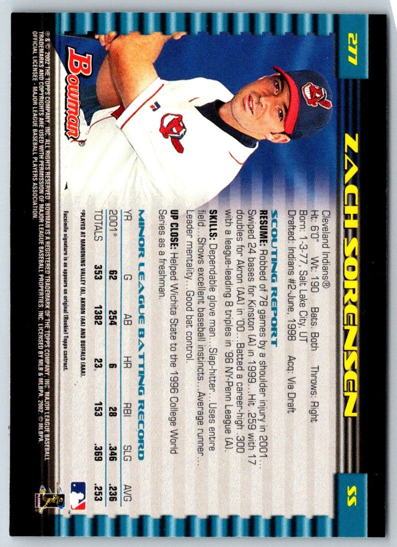 2002 Bowman Zach Sorensen