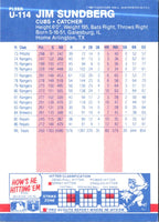 1987 Fleer Update Glossy Jim Sundberg #U-114
