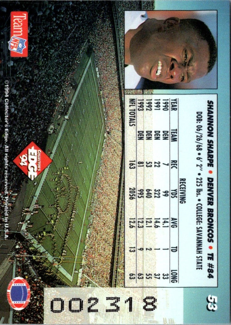 1994 Collector's Edge Shannon Sharpe