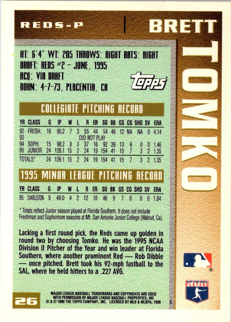 1996 Topps Brett Tomko