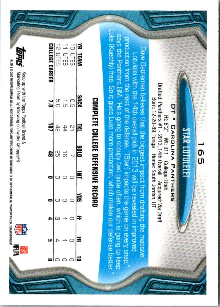 2013 Topps Chrome Star Lotulelei