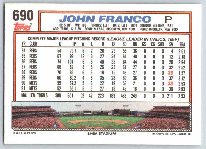 1992 Topps John Franco