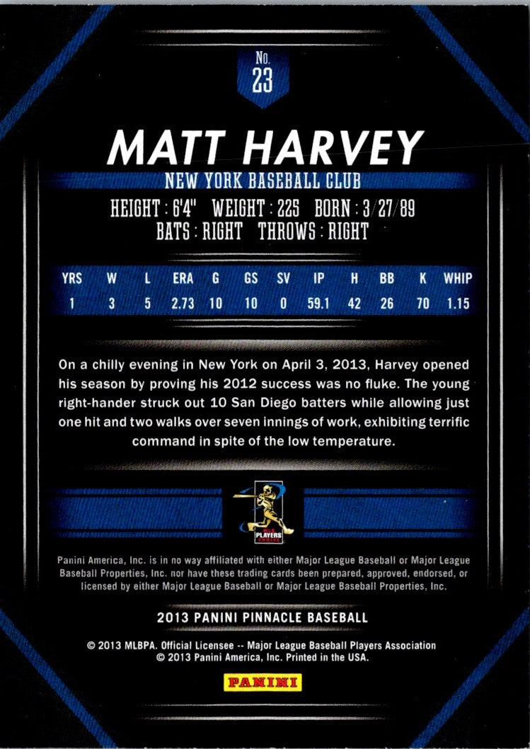 2013 Pinnacle Matt Harvey