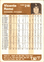 1983 Fleer Vicente Romo #218
