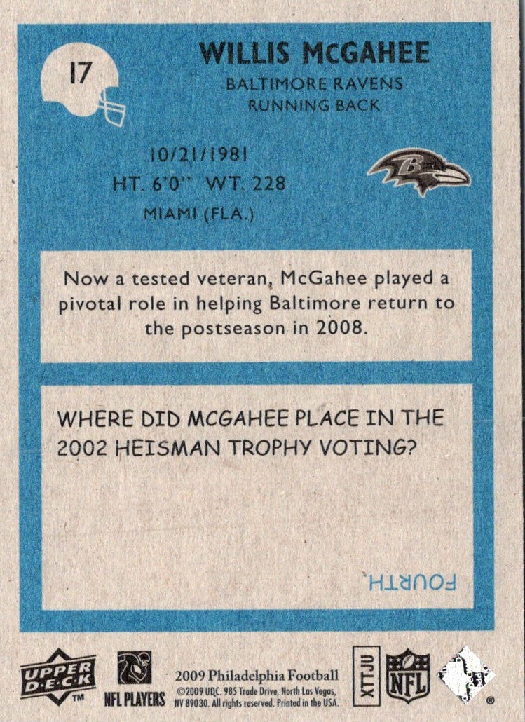 2009 Upper Deck Willis McGahee