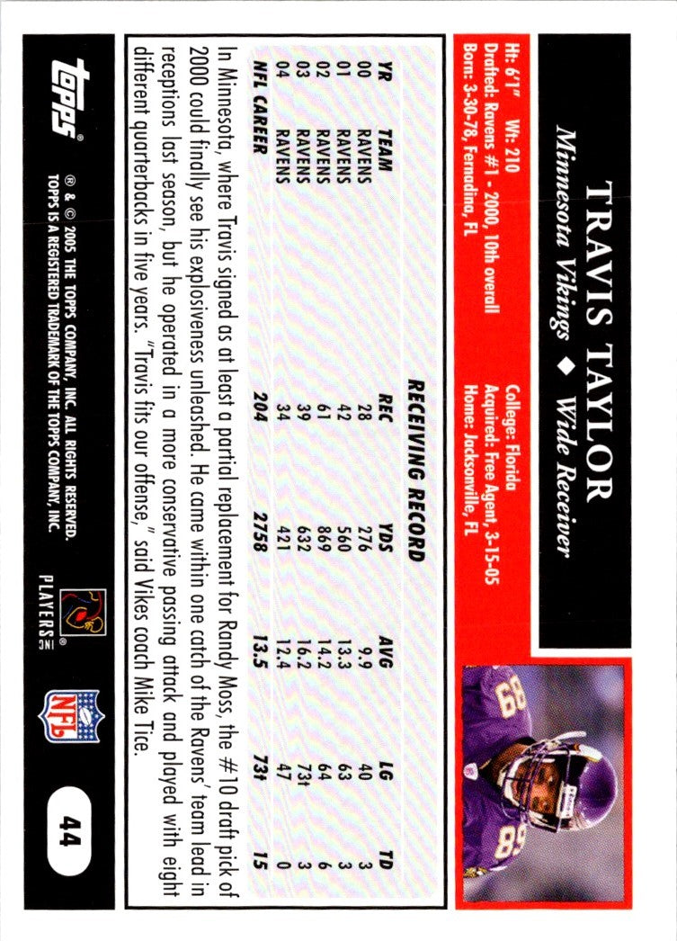 2005 Topps Travis Taylor