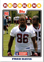 2008 Topps Kickoff Fred Davis #208 Rookie