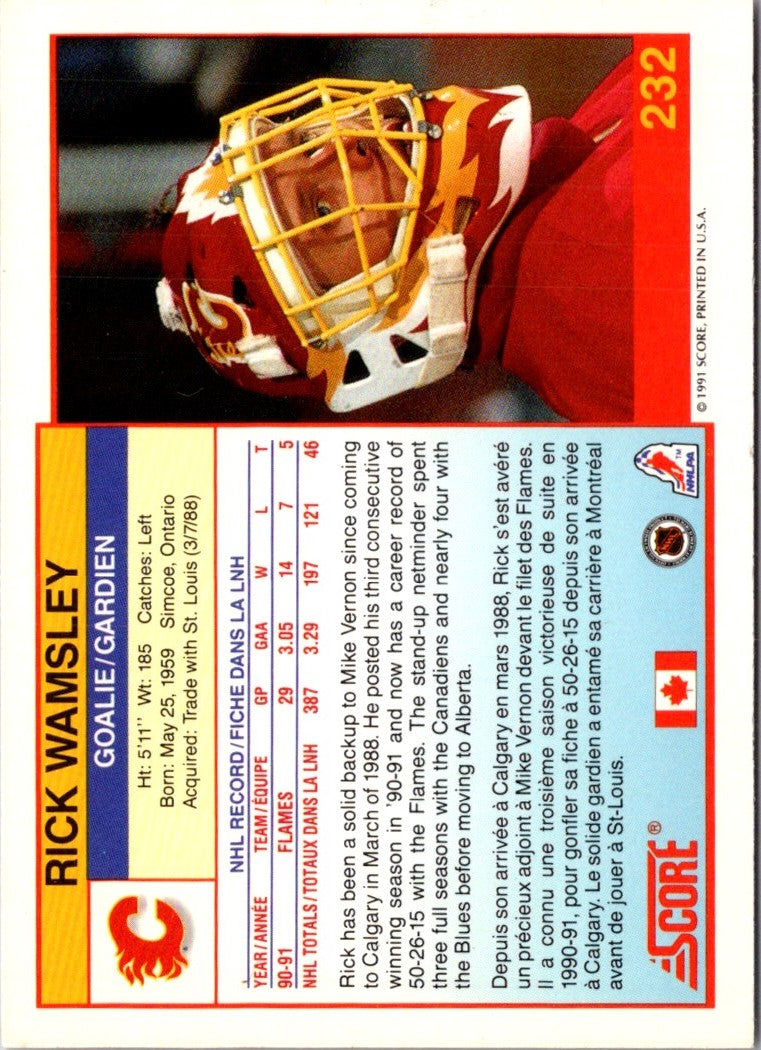 1991 Score Canadian Rick Wamsley