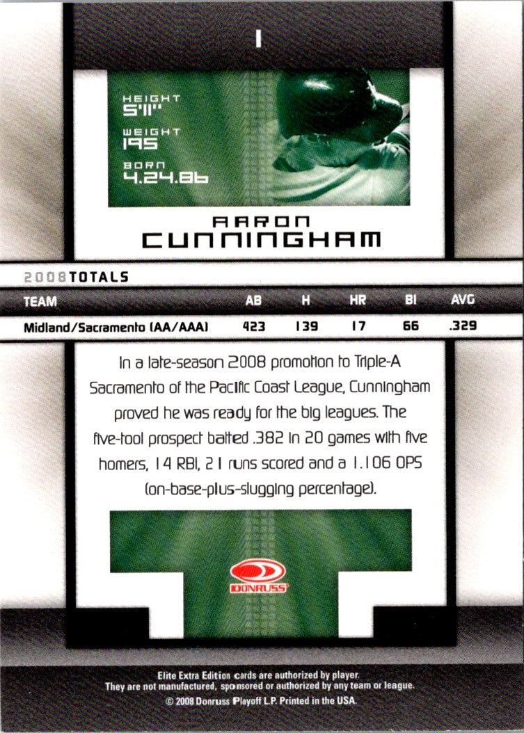 2008 Donruss Elite Extra Edition Aaron Cunningham