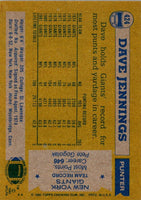 1982 Topps Dave Jennings #424