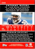 2007 Bowman Anthony Waters #249 Rookie