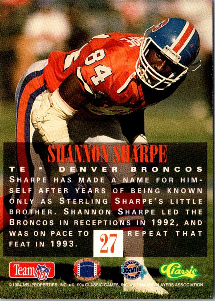 1994 Classic NFL Experience Shannon Sharpe