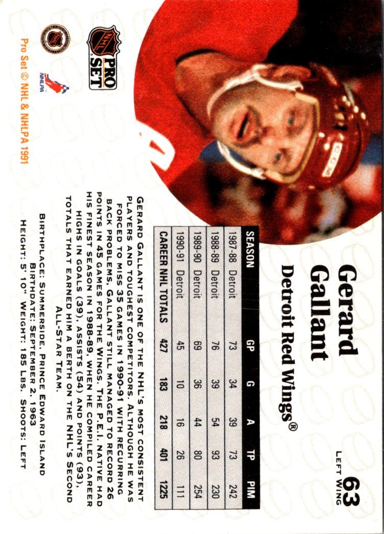 1991 Pro Set Gerard Gallant