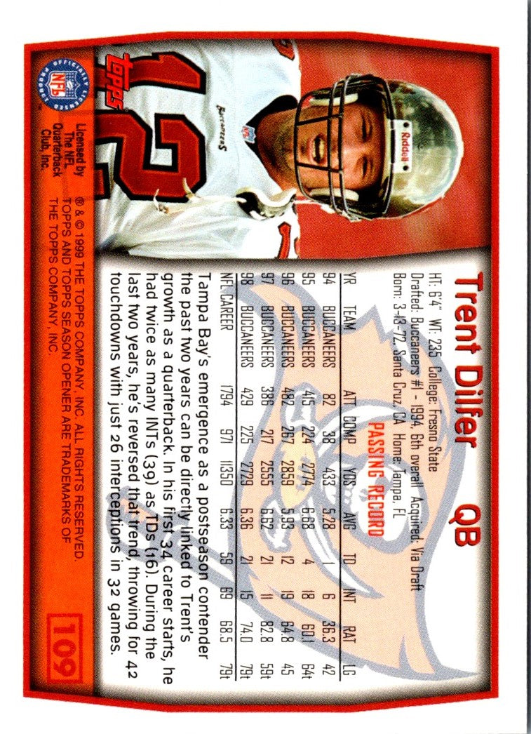 1999 Topps Season Opener Trent Dilfer