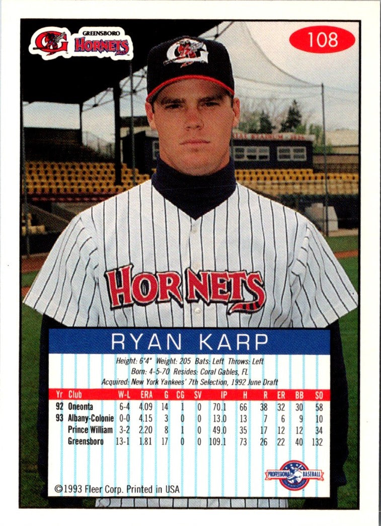 1993 Fleer Excel Ryan Karp