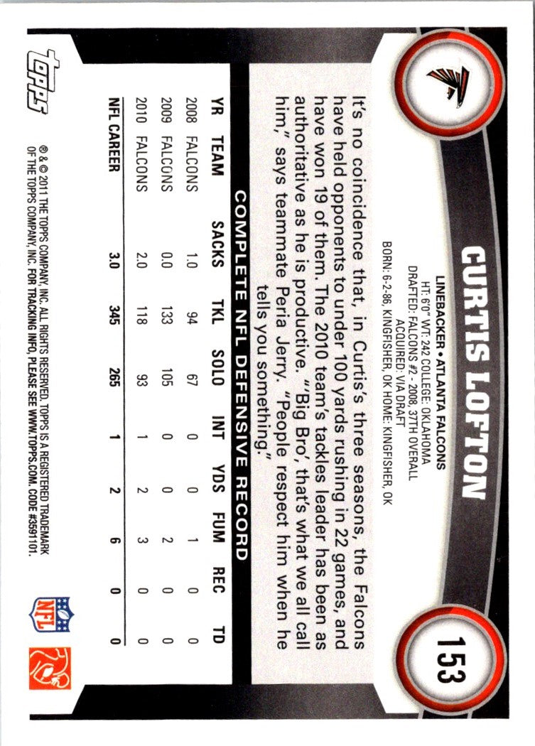 2011 Topps Curtis Lofton