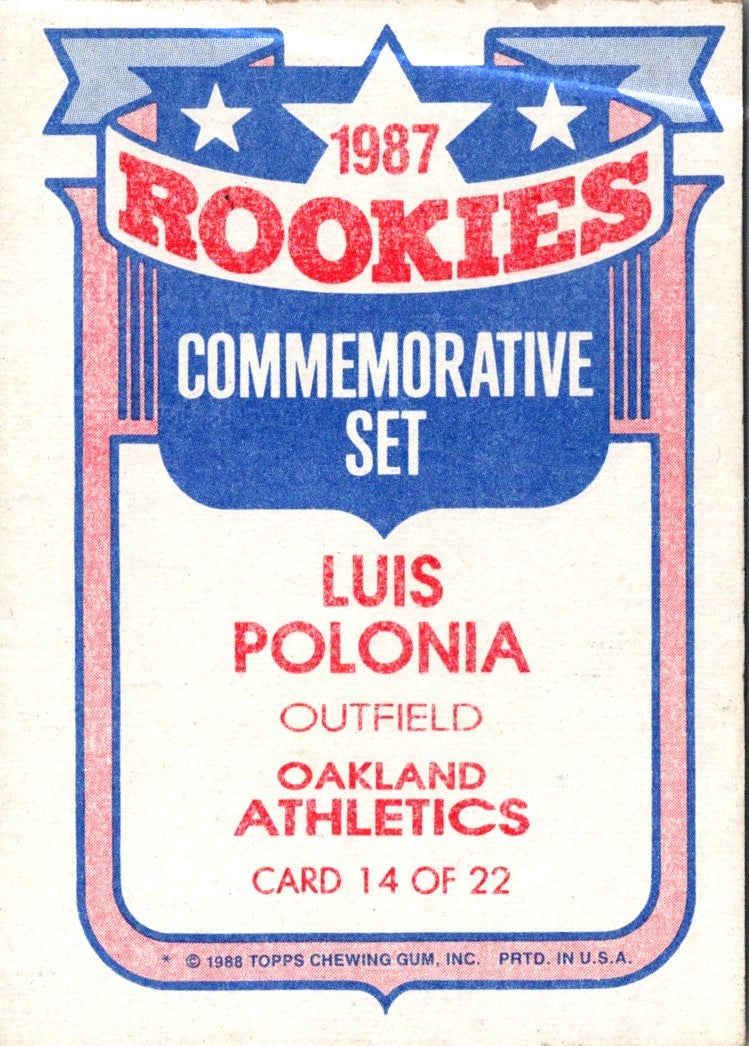 1988 Topps Glossy Rookies Luis Polonia