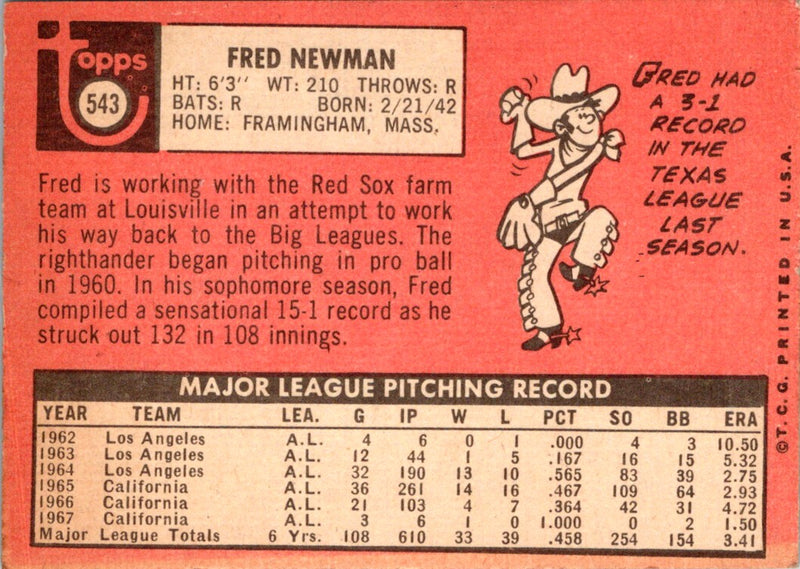 1969 Topps Fred Newman